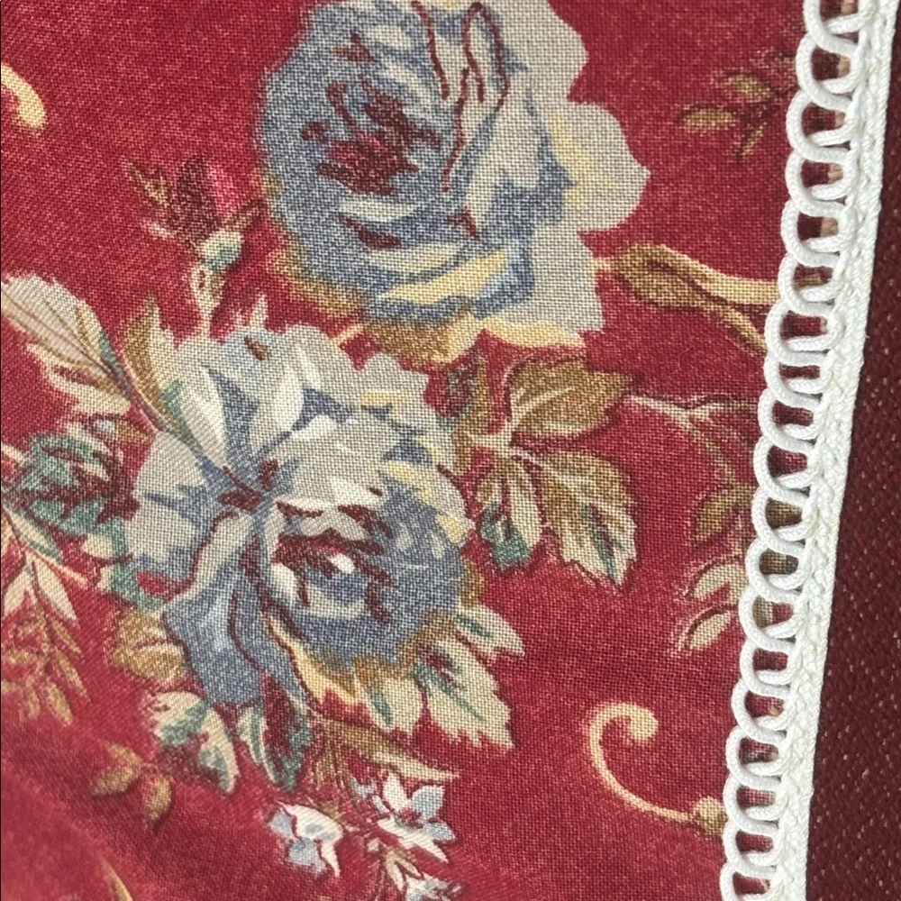 Large Decorative Red Floral Throw Pillow